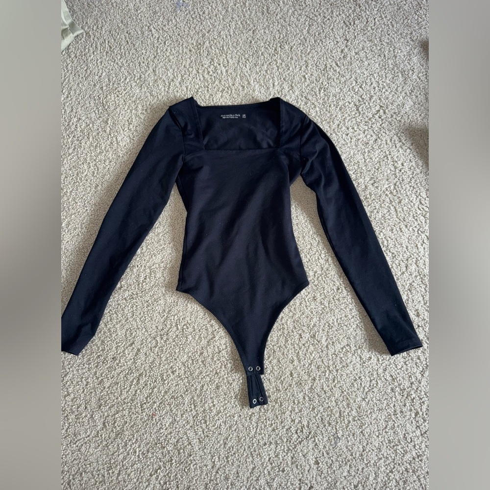 Abercrombie & Fitch Black Long Sleeve Bodysuit